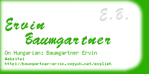 ervin baumgartner business card